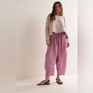 Free People Quinn Striped Pants Size Small Color Strawberry